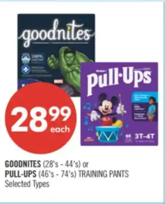 Shoppers Drug Mart GOODNITES (28's - 44's) or PULL-UPS (46's - 74's) TRAINING PANTS offer