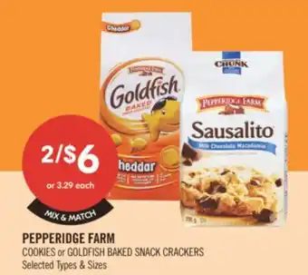 Shoppers Drug Mart PEPPERIDGE FARM COOKIES or GOLDFISH BAKED SNACK CRACKERS offer