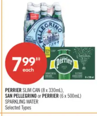 Shoppers Drug Mart PERRIER SLIM CAN (8 x 330mL), SAN PELLEGRINO or PERRIER (6 x 500mL) SPARKLING WATER offer
