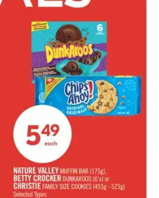 Shoppers Drug Mart NATURE VALLEY MUFFIN BAR (175g), BETTY CROCKER DUNKAROOS (6's) or CHRISTIE FAMILY SIZE COOKIES (453g - 523g) offer