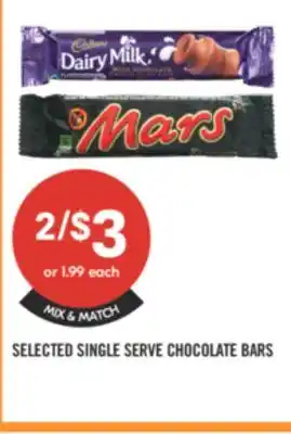 Shoppers Drug Mart SELECTED SINGLE SERVE CHOCOLATE BARS offer