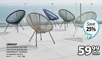 JYSK UBBERUP Woven string chair with steel frame and durable polyethylene offer