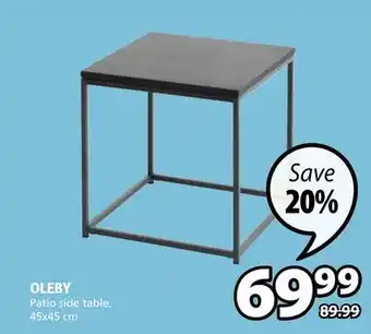 JYSK OLEBY Patio side table offer