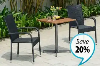 JYSK IBIS CAFÉ TABLE + 2 PALERMO CHAIRS offer