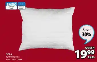JYSK SOLA Synthetic pillow offer