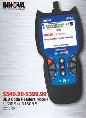 PartSource INNOVA OBD Code Readers offer