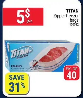 Rossy TITAN Zipper freezer bags offer