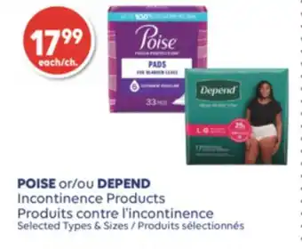 Wellwise by Shoppers POISE ou DEPEND Produits contre l'incontinence offer