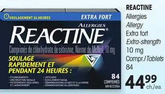 Uniprix REACTINE Allergies/Allergy, Extra fort/Extra-strength 10 mg offer