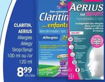 Uniprix CLARITIN, AERIUS Allergies, Allergy offer