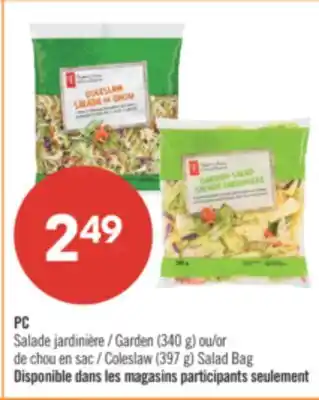 Pharmaprix PC Garden (340 g) or Coleslaw (397 g) Salad Bag offer