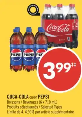 Pharmaprix COCA-COLA or PEPSI Beverages offer
