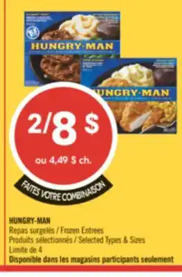 Pharmaprix HUNGRY-MAN Frozen Entrees offer