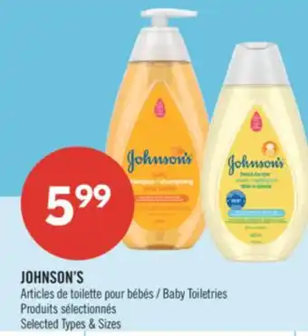 Pharmaprix JOHNSON'S BABY TOILETRIES offer