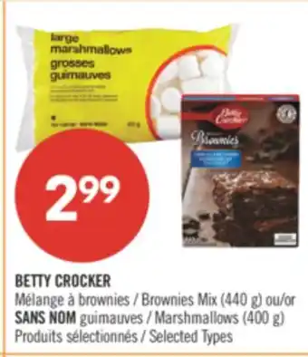 Pharmaprix BETTY CROCKER Brownies Mix (440 g) or NO NAME Marshmallows (400 g) offer