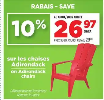 BMR sur les chaises Adirondack offer