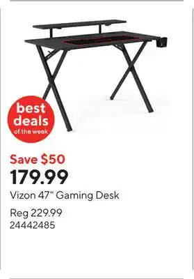 Staples Vizon 47 Gaming Desk offer