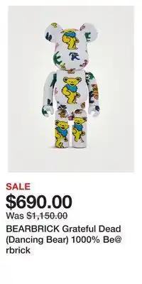 Holt Renfrew BEARBRICK Grateful Dead (Dancing Bear) 1000% Be@rbrick offer