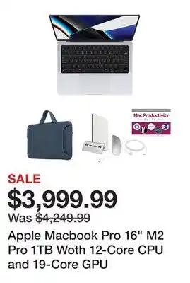 TSC Stores Apple Macbook Pro 16 M2 Pro 1TB Woth 12-Core CPU and 19-Core GPU offer