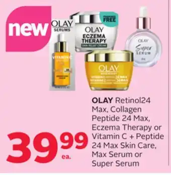 Rexall OLAY Retinol24 Max, Collagen Peptide 24 Max, Eczema Therapy or Vitamin C + Peptide 24 Max Skin Care, Max Serum or Super Serum offer