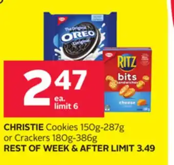 Rexall CHRISTIE Cookies 150g-287g or Crackers 180g-386g offer