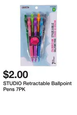 Dollarama STUDIO Retractable Ballpoint Pens 7PK offer