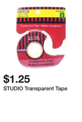 Dollarama STUDIO Transparent Tape offer