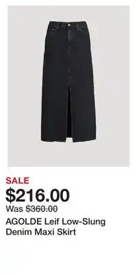 Holt Renfrew AGOLDE Leif Low-Slung Denim Maxi Skirt offer