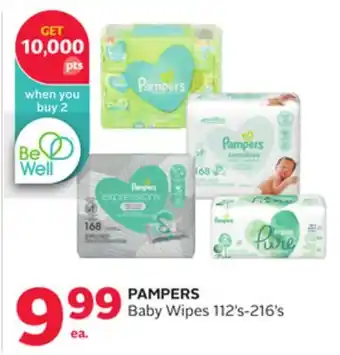 Rexall PAMPERS Baby Wipes 112' s-216' s offer