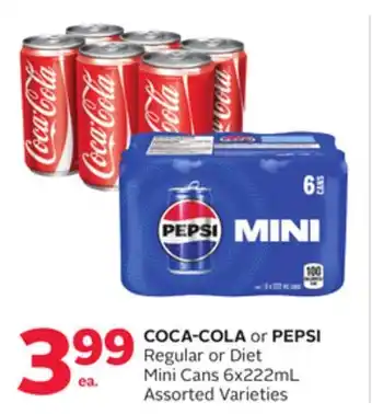 Rexall COCA-COLA or PEPSI Regular or Diet Mini Cans 6x222mL offer