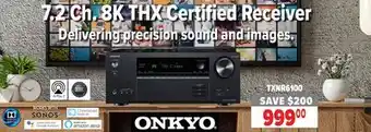 2001 Audio Video ONKYO 7.2 Ch. 8K THX Certified Receiver offer