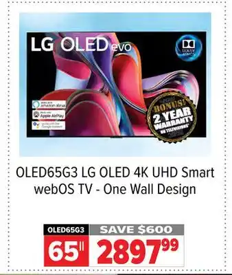 2001 Audio Video LG 65 OLED 4K UHD Smart webOS TV - One Wall Design offer