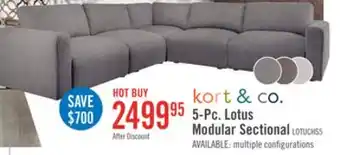 The Brick Lotus Chenille 5-Piece Modular Sectional - Charcoal offer