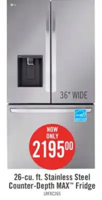 The Brick LG 26 Cu. Ft. Smart Counter-Depth MAX Refrigerator with Dual Ice Makers - LRFXC2606S offer