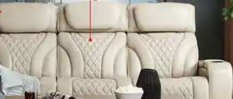 The Brick Elite Genuine Leather Power Reclining Sofa with Massage Function and Power Headrests - Grey offer