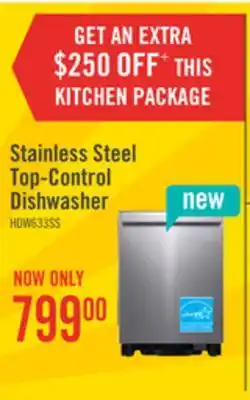 The Brick Hisense Top-Control Dishwasher with Steam Wash and Third Rack - HDW63314SS offer