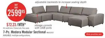 The Brick Modera 7-Piece Linen-Look Fabric Modular Sectional with 1 Console - Grey offer