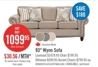 The Brick Wynn Chenille Sofa - Taupe offer