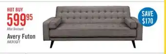 The Brick Avery Linen-Look Fabric Futon - Grey offer
