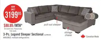 The Brick Legend 3-Piece Right-Facing Chenille Sleeper Sectional Sofa - Pewter offer