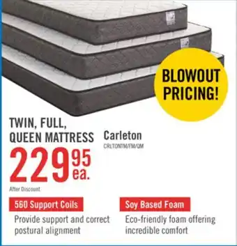 The Brick Springwall Carleton Tight Top Twin Mattress offer