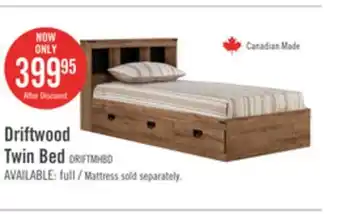 The Brick Driftwood Twin Mates Bed with Bookcase Headboard offer