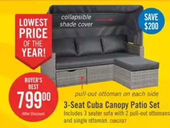 The Brick Cuba 3-Seat Canopy Patio Set offer