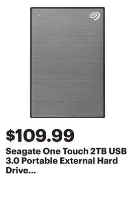 Best Buy Seagate One Touch 2TB USB 3.0 Portable External Hard Drive (STKY2000404) - Space Grey offer