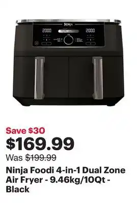 Best Buy Ninja Foodi 4-in-1 Dual Zone Air Fryer - 9.46kg/10Qt - Black offer