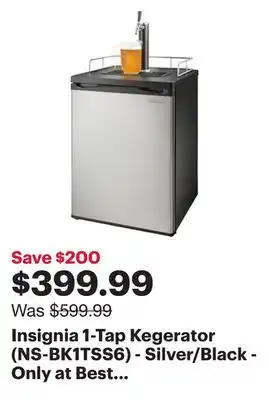 Best Buy Insignia 1-Tap Kegerator (NS-BK1TSS6) - Silver/Black - Only at Best Buy offer