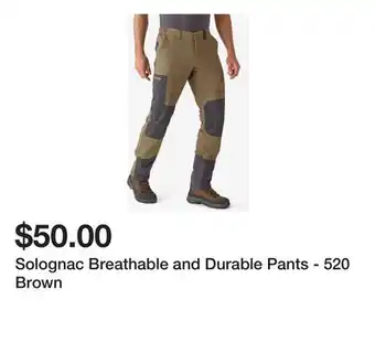 Decathlon Solognac Breathable and Durable Pants - 520 Brown offer