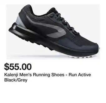 Decathlon Kalenji Men's Running Shoes - Run Active Black/Grey offer