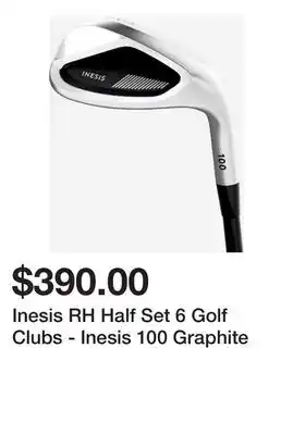 Decathlon Inesis RH Half Set 6 Golf Clubs - Inesis 100 Graphite offer