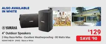 Visions Electronics Yamaha 4 Outdoor Speakers offer